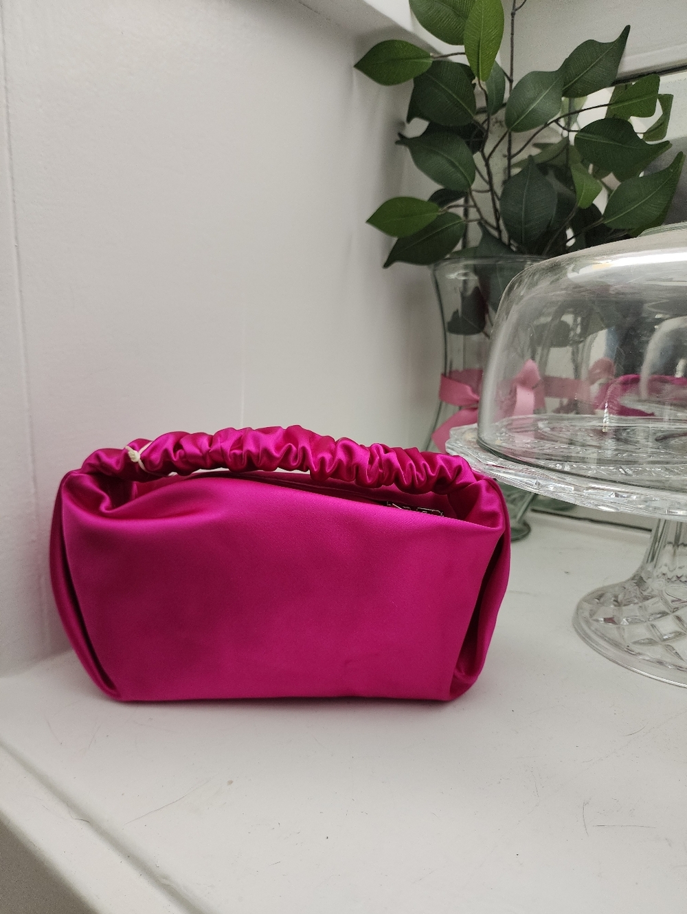 ALEXANDER WANG Scrunchie Satin Mini Bag - Hot Pink